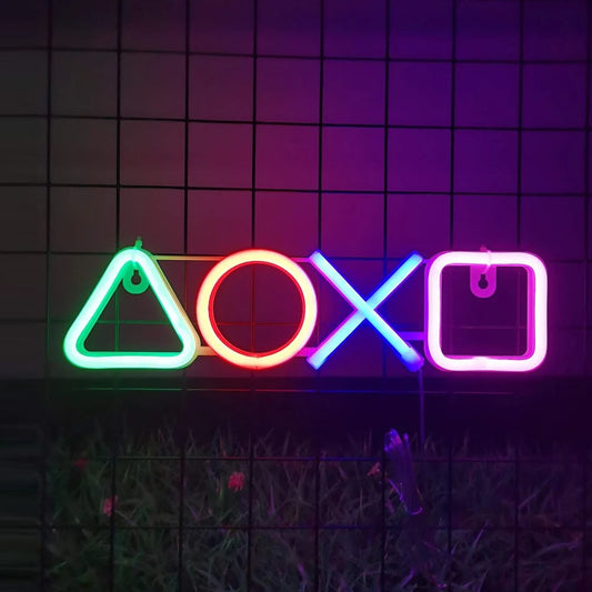 PlayStation Neon Sign, for Game Room Decoration - Game Neon Sign for Teen Boys Room Decor, LED Game Neon Sign Game Wall Decor